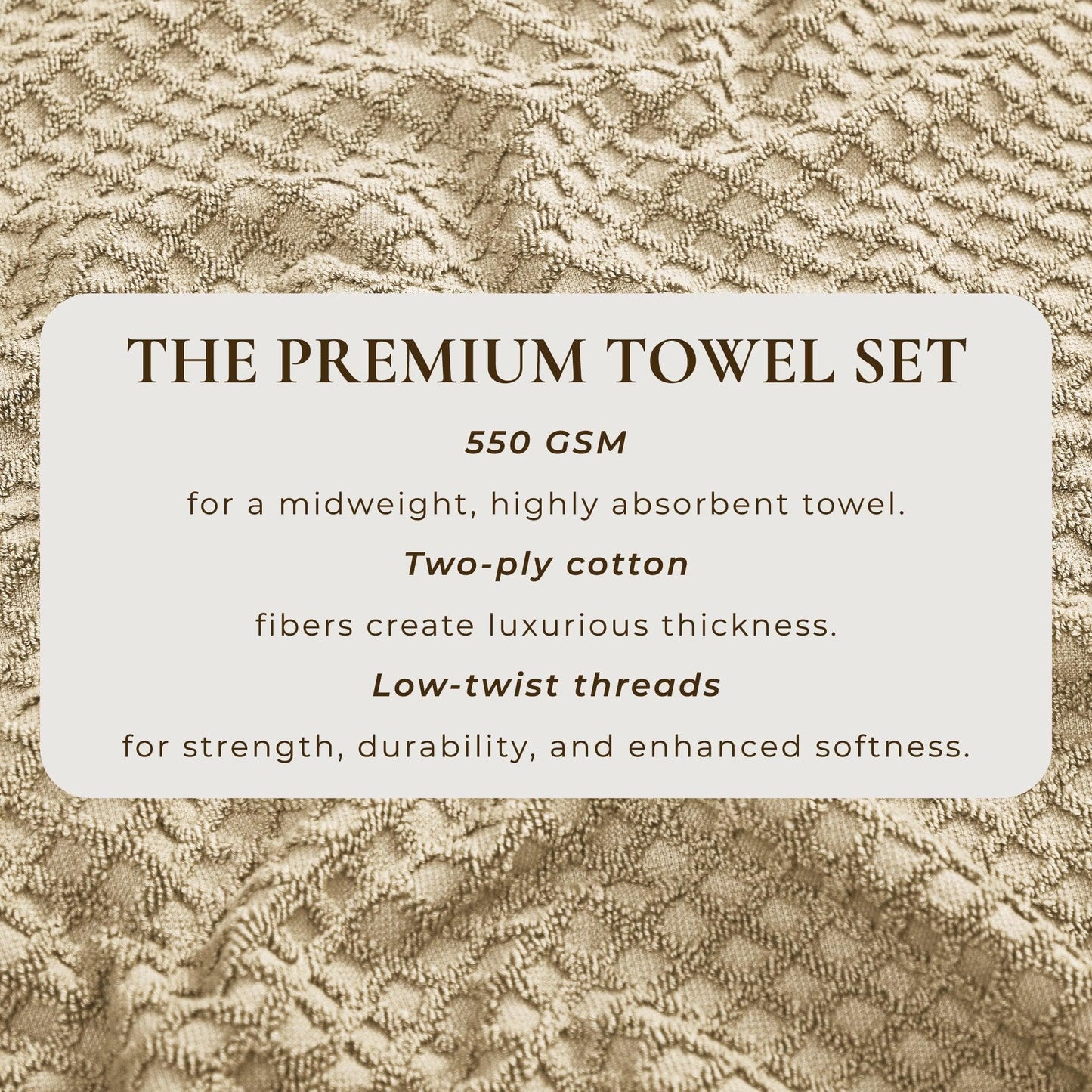 Cotton Diamond Waffle Weave Bath Towel Set - Grayson Collection