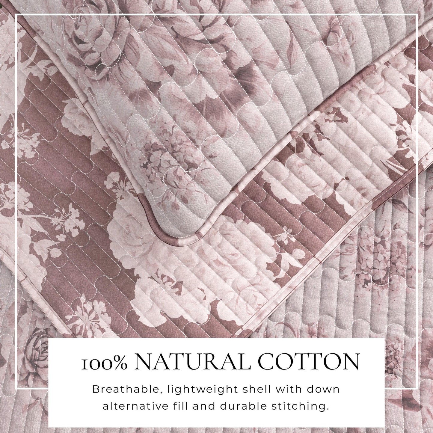 Floral Printed Cotton Quilt Set - Corin Collection