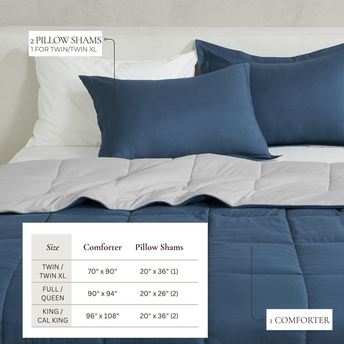 Reversible Comforter Set - Odette Collection