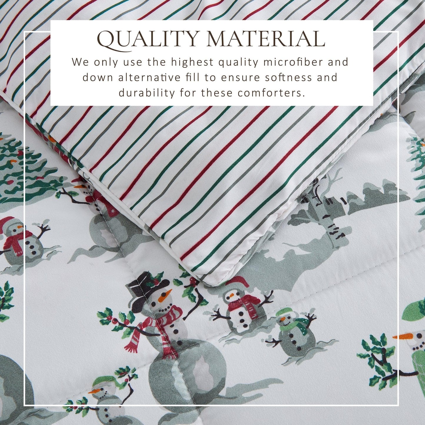 Reversible Christmas Comforter and Sham Set - Holiday / Lodge Odette Collection