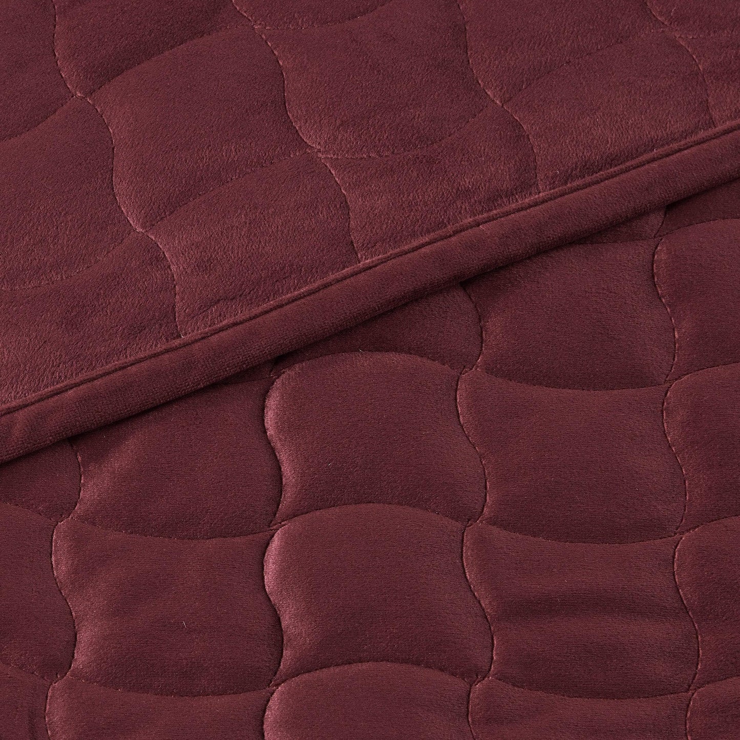 Velvet Box-Stitched Quilt Set - Vivica Collection
