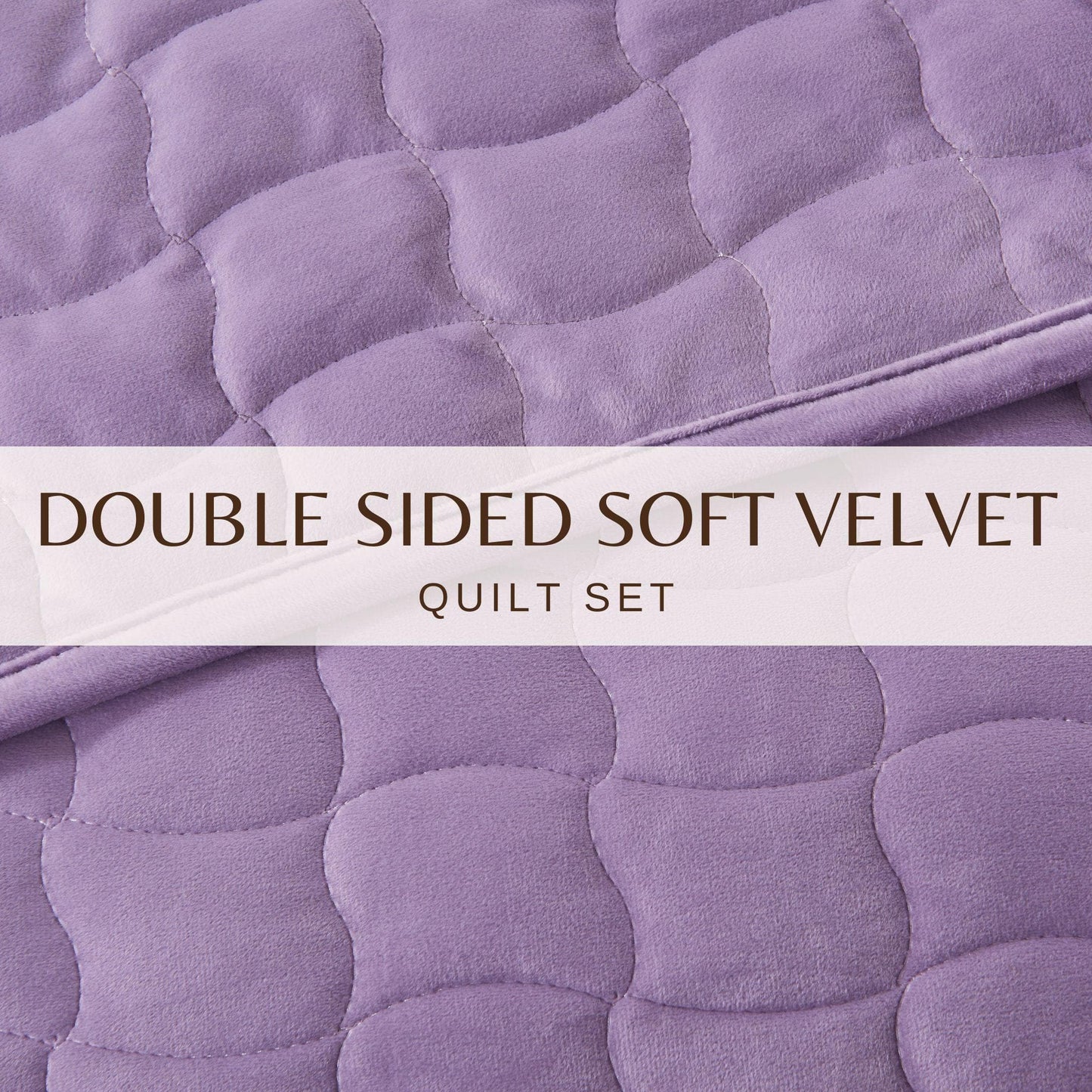 Velvet Box-Stitched Quilt Set - Vivica Collection