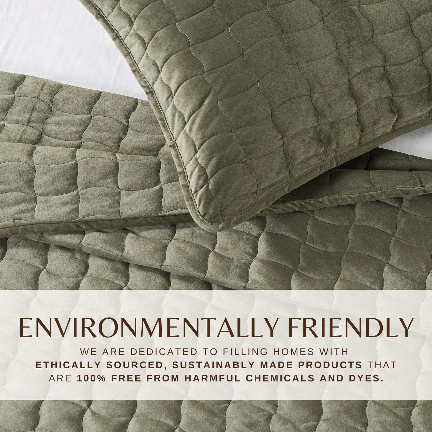 Velvet Box-Stitched Quilt Set - Vivica Collection