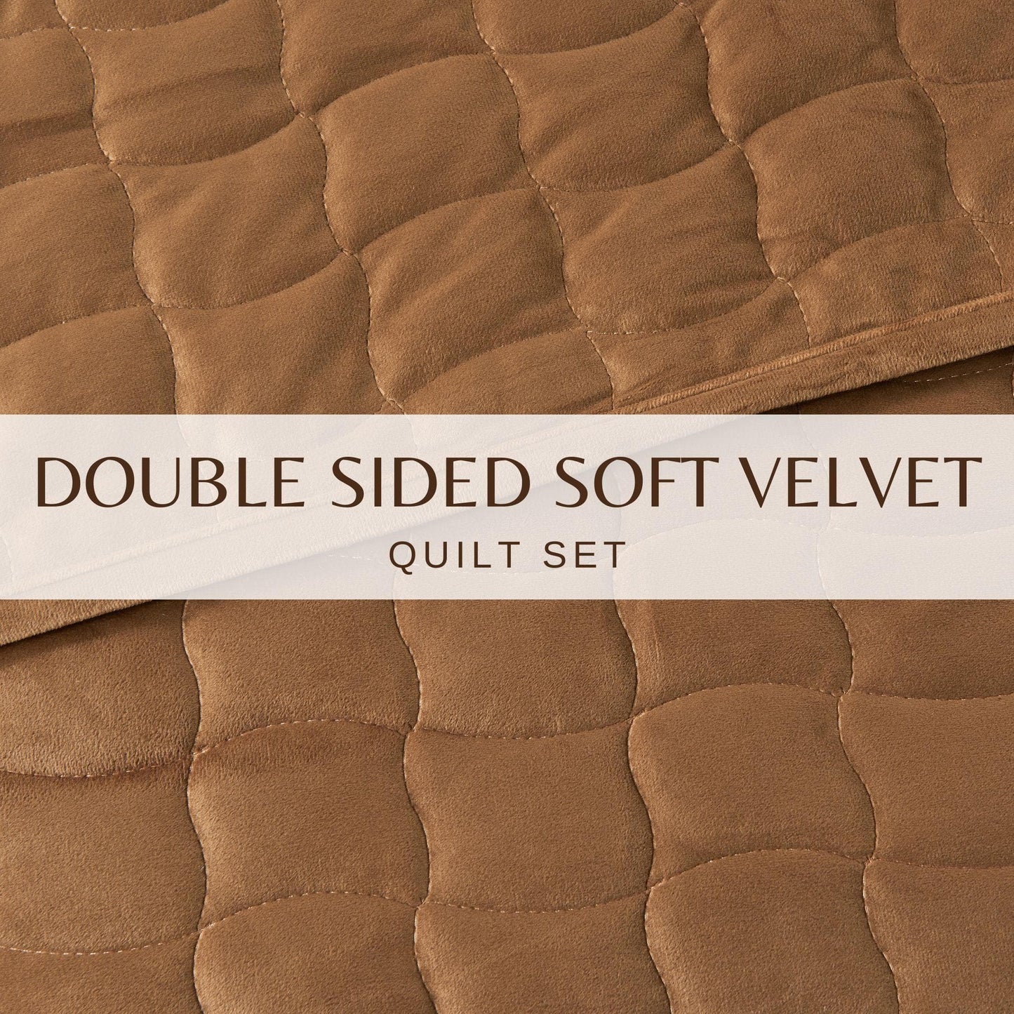 Velvet Box-Stitched Quilt Set - Vivica Collection