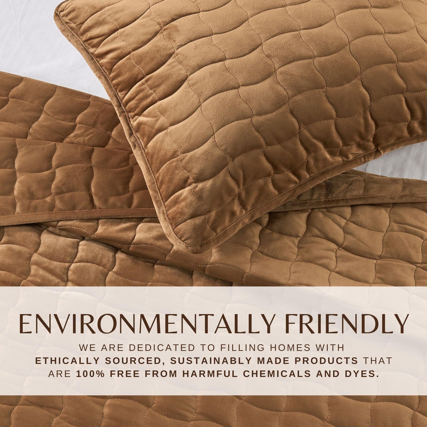 Velvet Box-Stitched Quilt Set - Vivica Collection