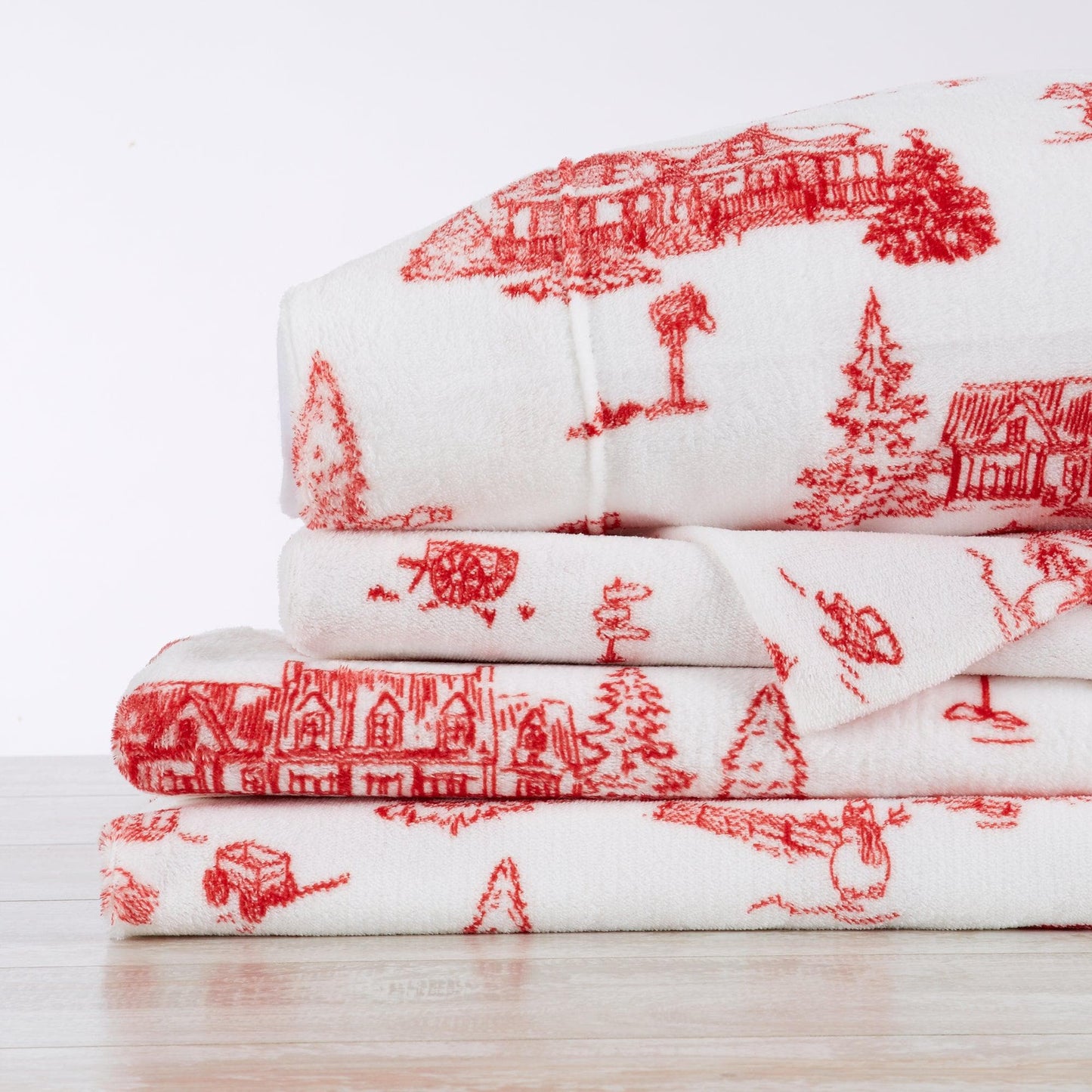 4-Piece Printed Plush Sheet - Velvet Luxe Collection