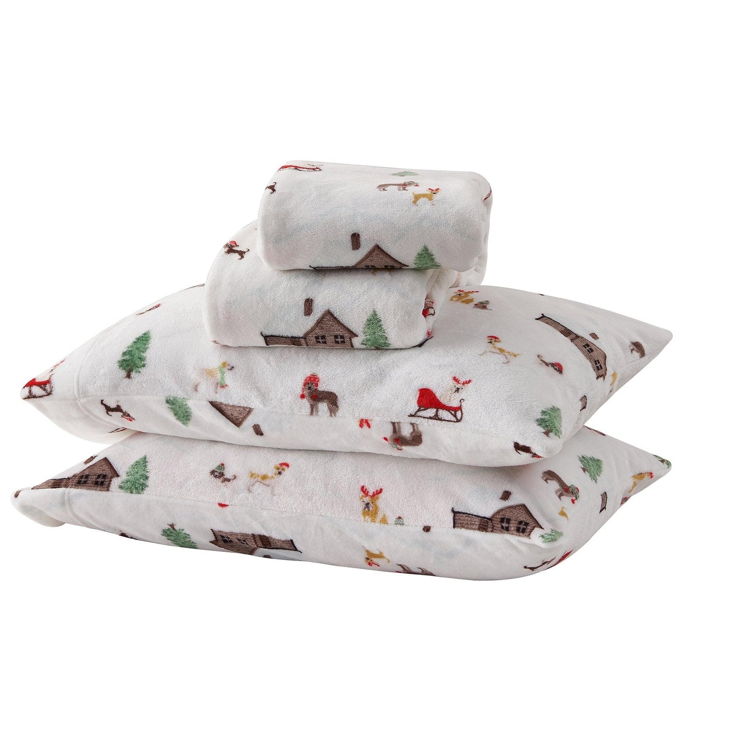 4-Piece Printed Plush Sheet - Velvet Luxe Collection