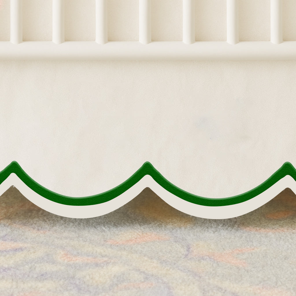 Scallop Embroidery Cotton Crib Skirt