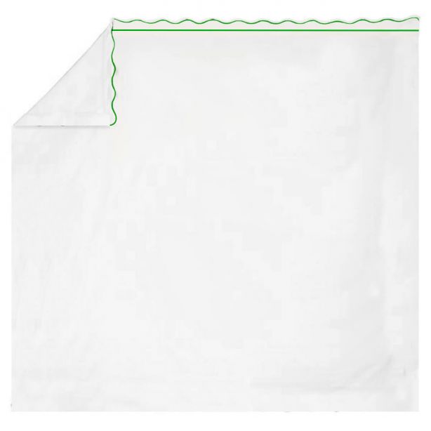 400TC Cotton Scallop Embroidery & Border Sateen Solid Sheet Set