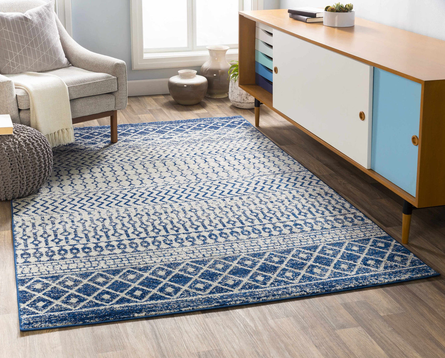 Constantin Blue Area Rug