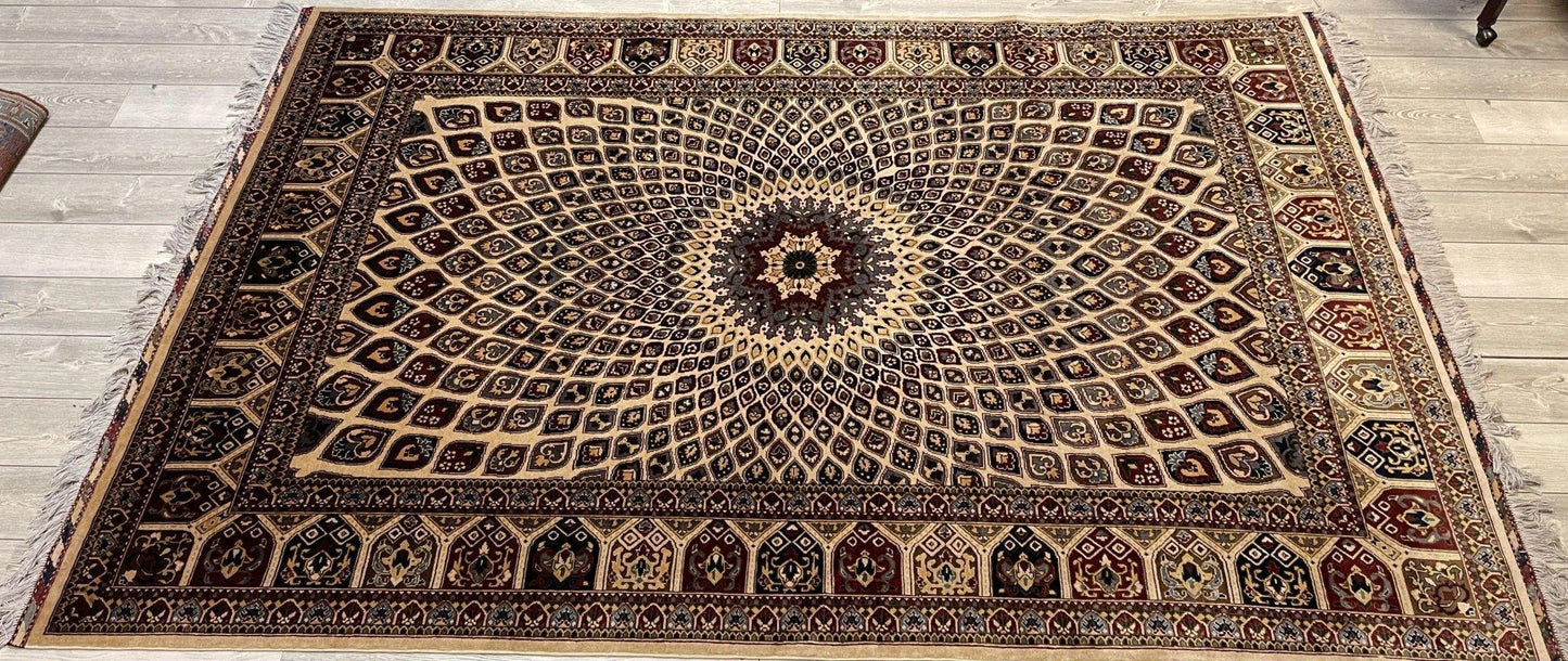 Handmade Afghani Gumbad Dome Area Rug 7x10 ft