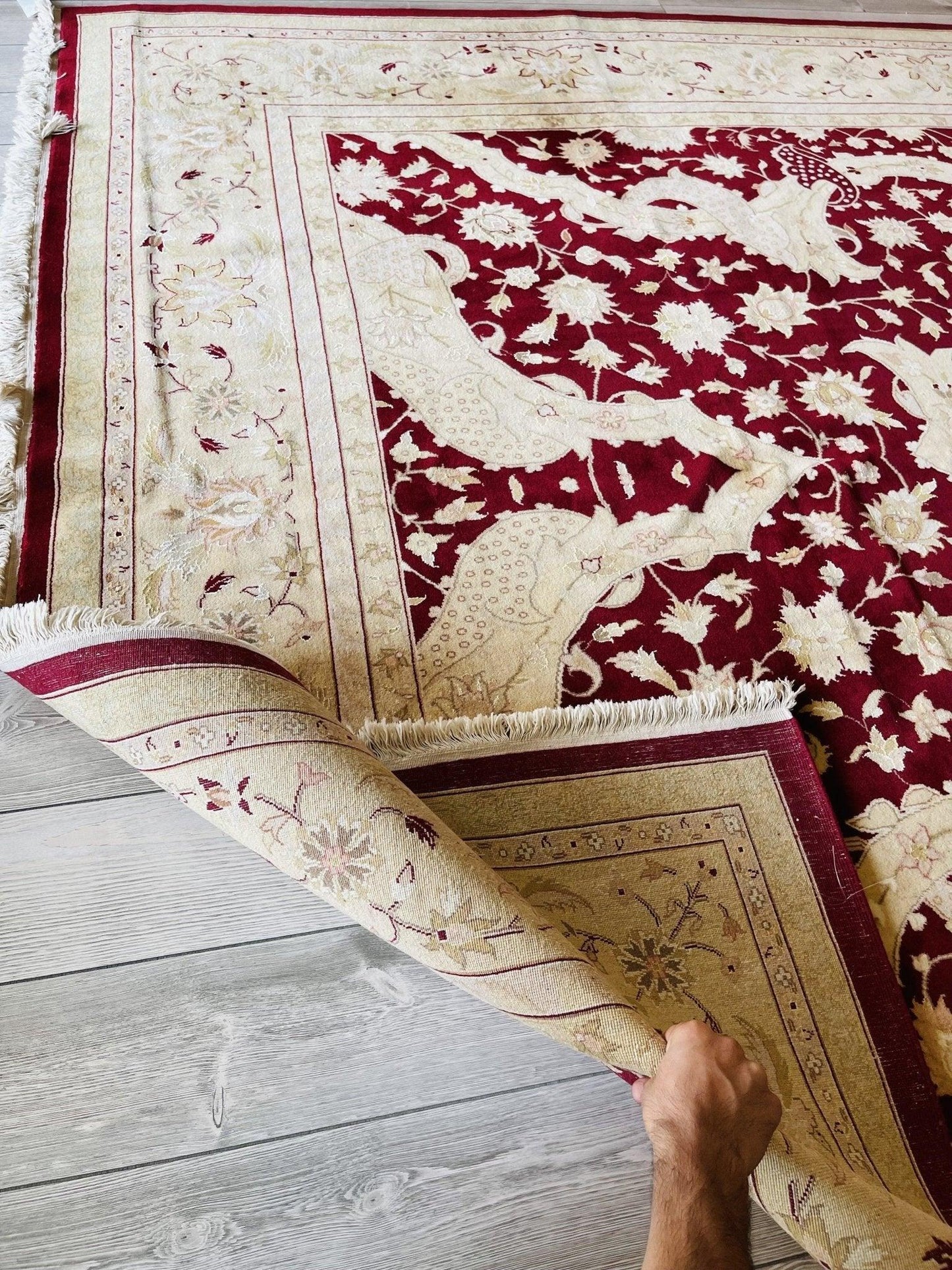 Hand-Knotted Pak-Ziegler Wool Rug – 8'7" x 11'7" – Traditional Design, Warm Earth Tones