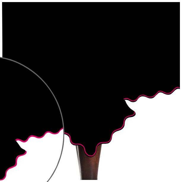 Scallop Embroidery Sateen Cotton Solid Table Cloth - Black