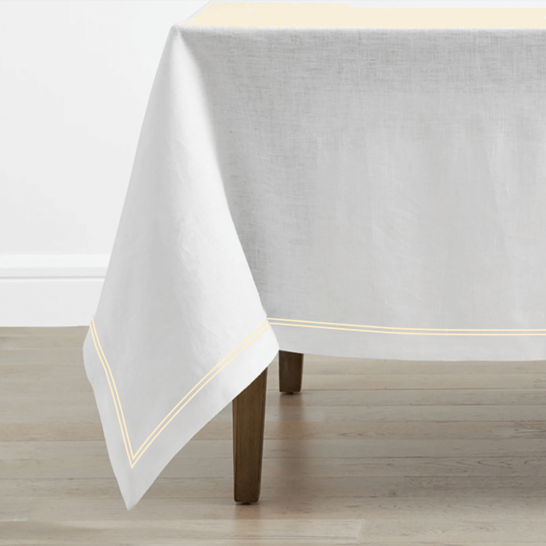 Double Embroidery Border Linen Table Cloth