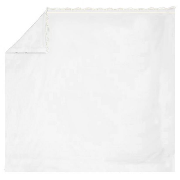 400TC Cotton Scallop Embroidery & Border Sateen Solid Sheet Set