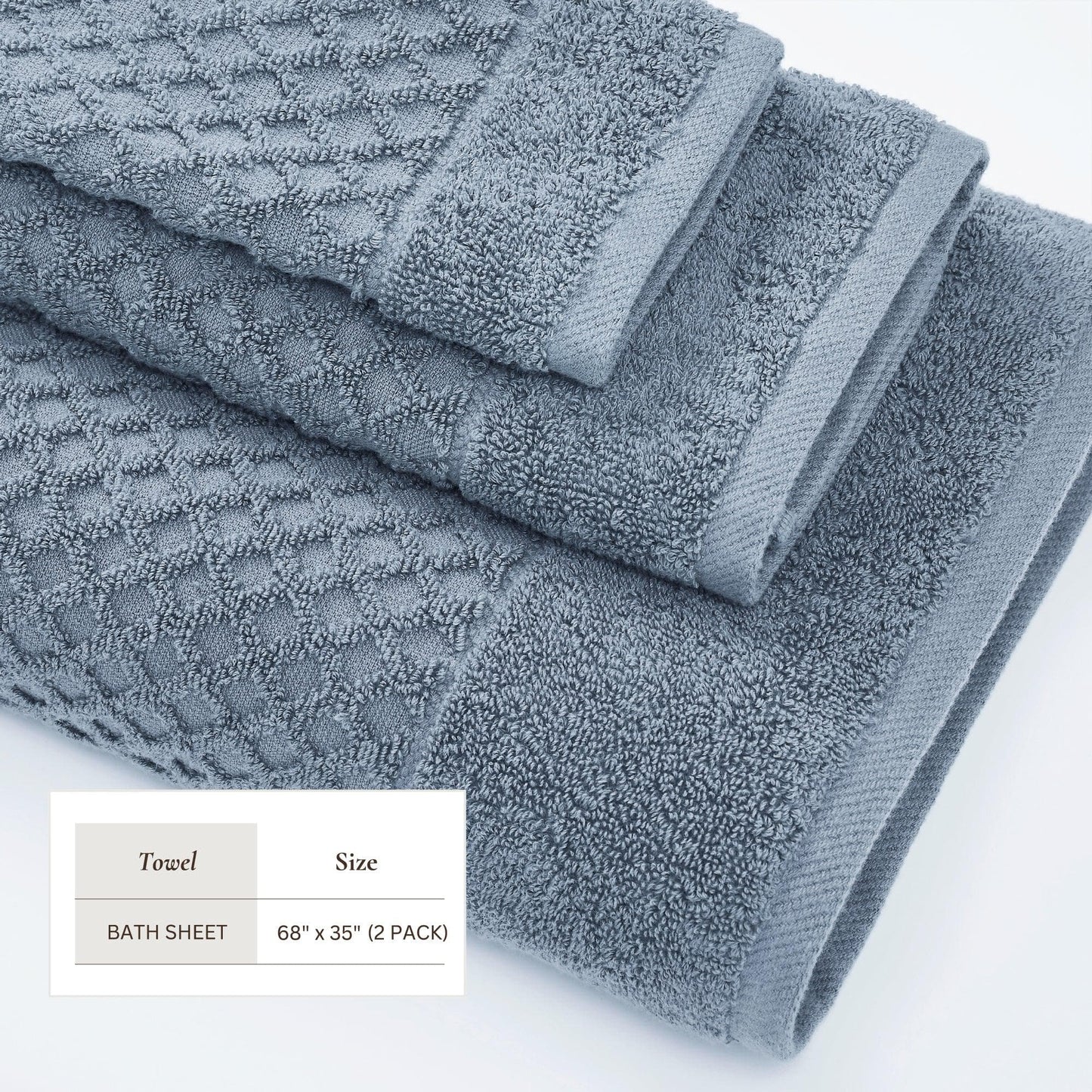 Cotton Diamond Waffle Weave Bath Towel Set - Grayson Collection