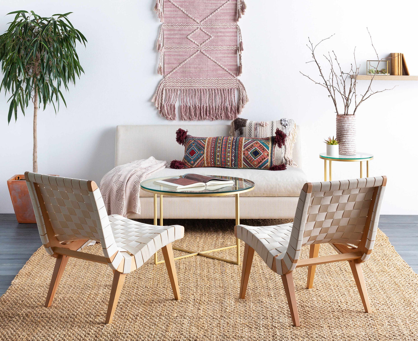 Lenorah Pink&White Textured Throw Pillow - Clearance