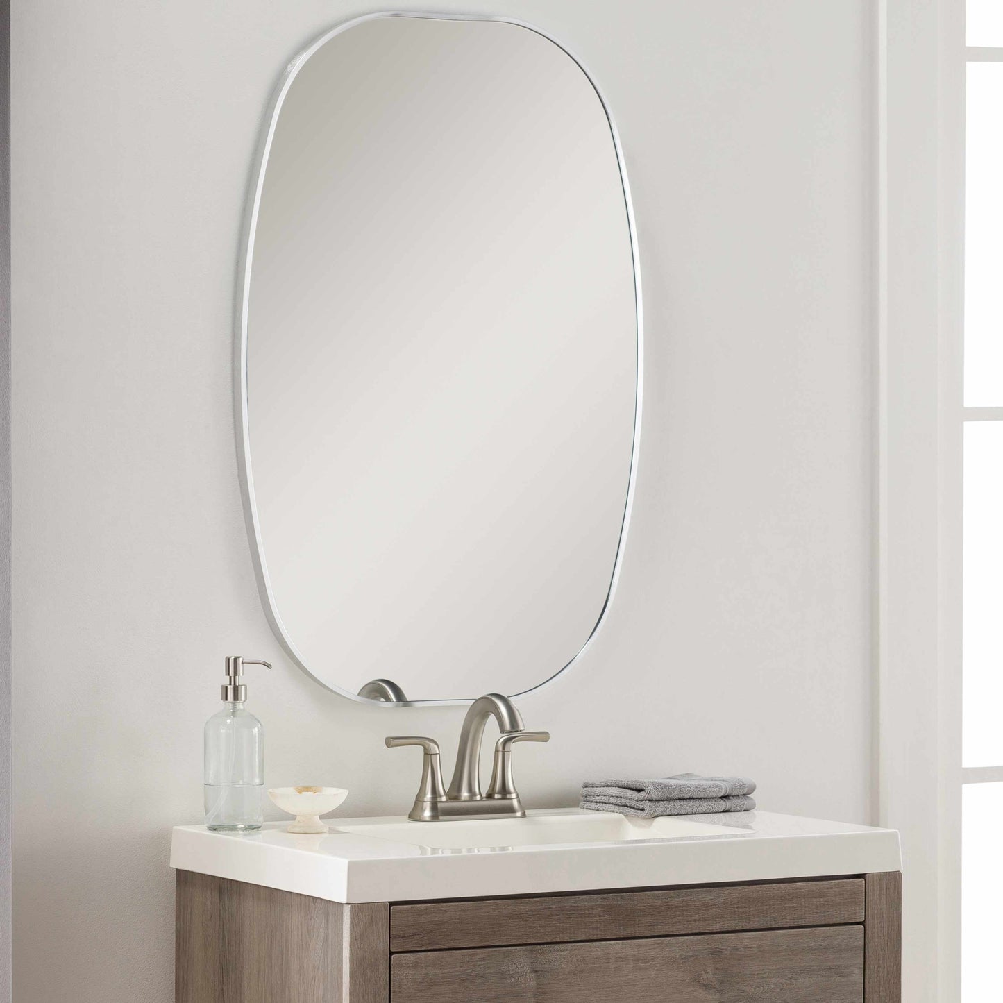 Kopparberg Metallic Silver Gold Frame Round Mirror