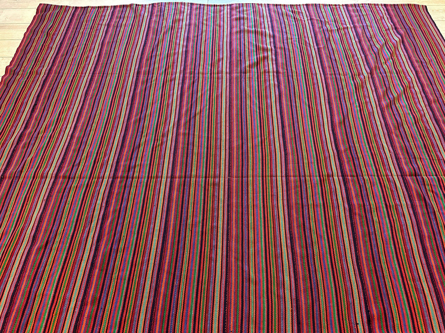 Large Antique Persian Square Rug Jajim Design 9 x 9 Ft