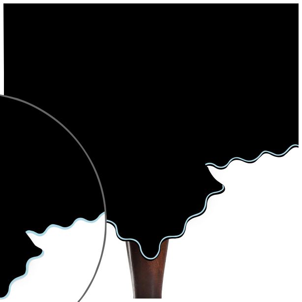 Scallop Embroidery Sateen Cotton Solid Table Cloth - Black