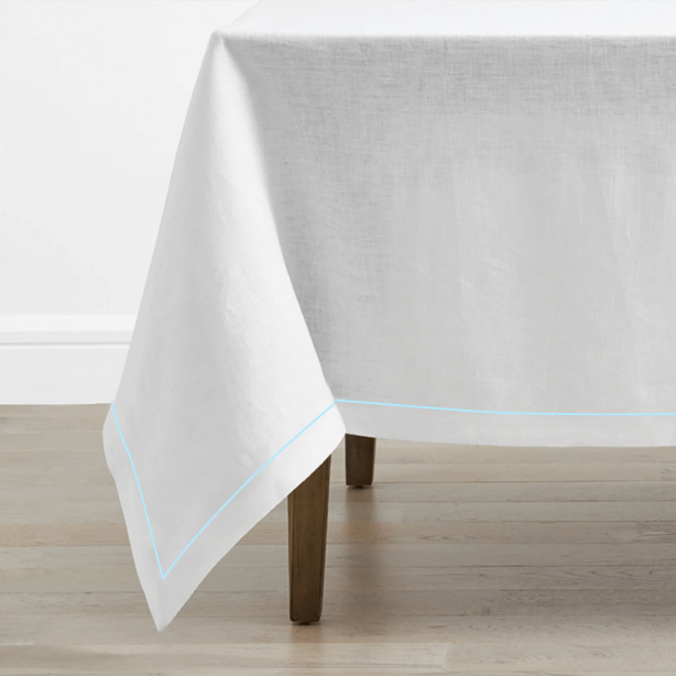 Single Embroidery Border Linen Table Cloth