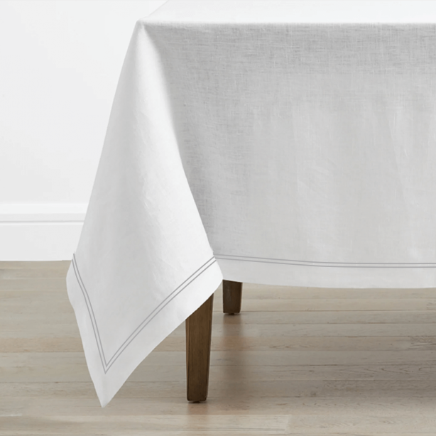 Double Embroidery Border Linen Table Cloth