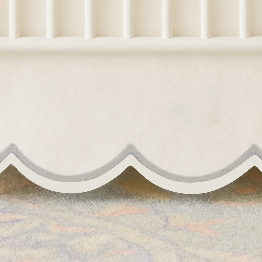 Scallop Embroidery Cotton Crib Skirt