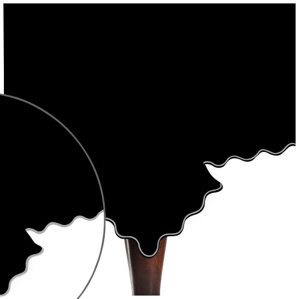 Scallop Embroidery Sateen Cotton Solid Table Cloth - Black