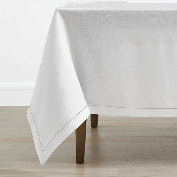 Single Embroidery Border Linen Table Cloth