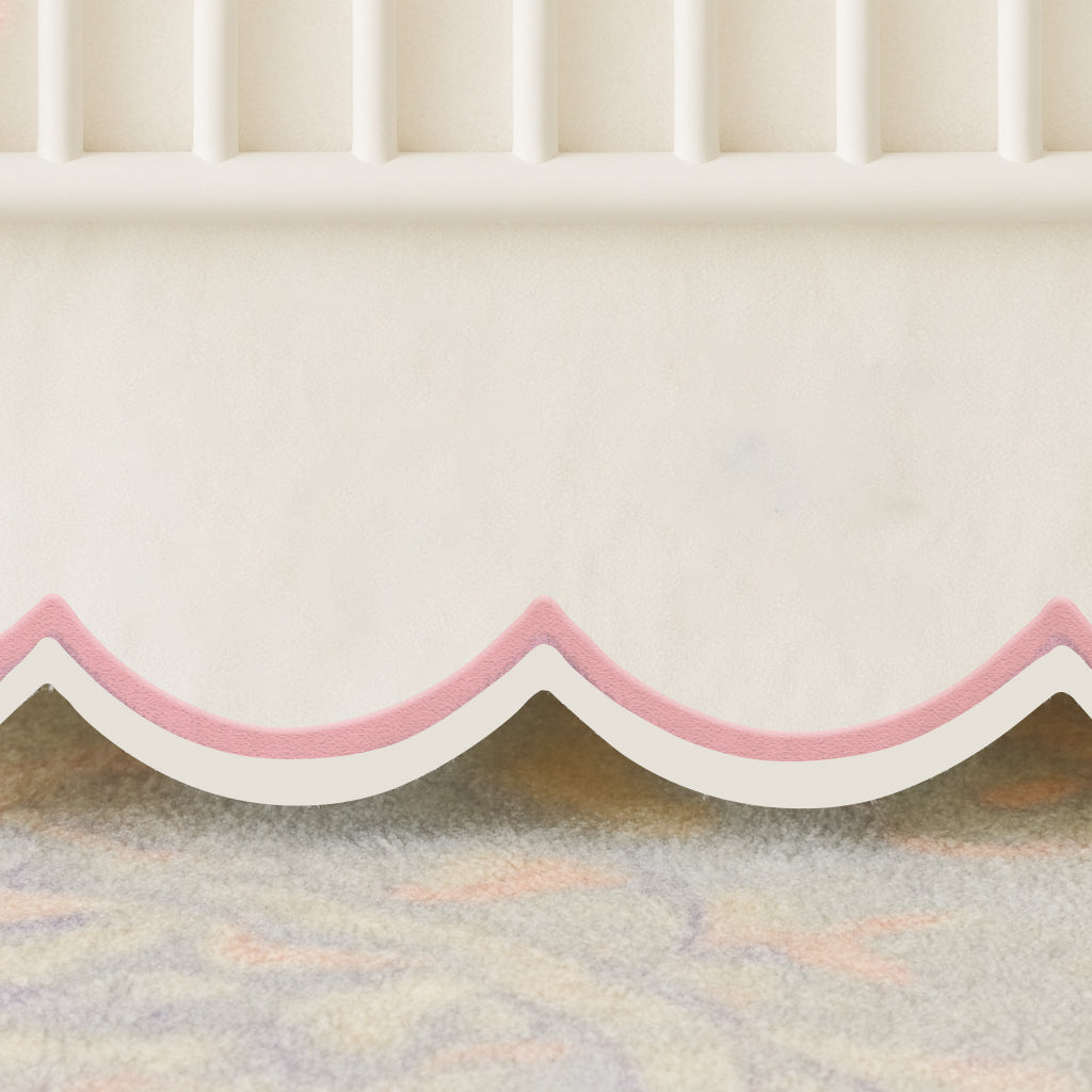 Scallop Embroidery Cotton Crib Skirt