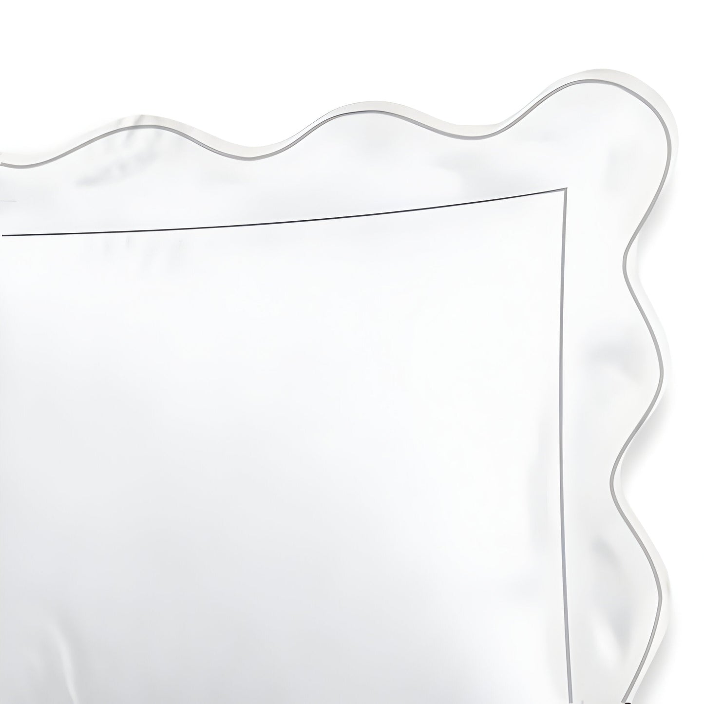 400TC Cotton Scallop Embroidery & Border Sateen Solid Duvet Cover Set