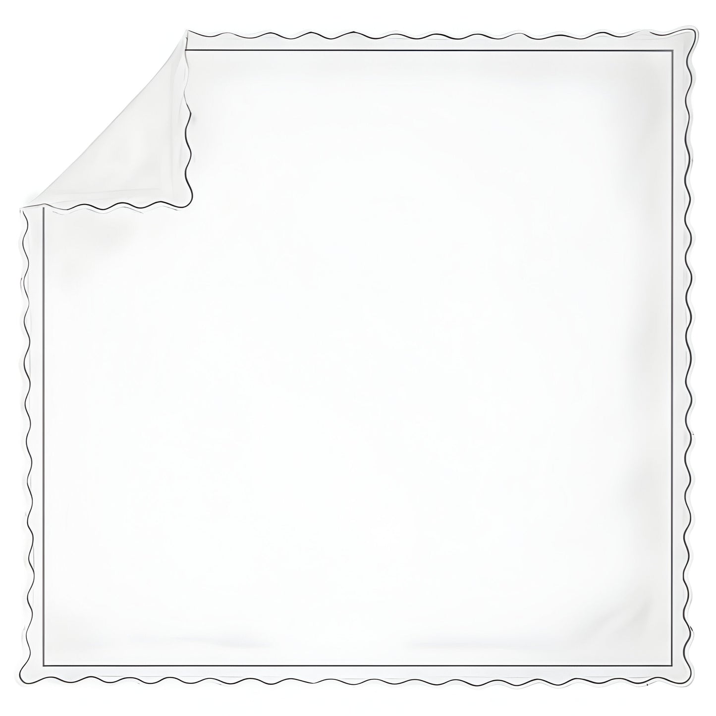 400TC Cotton Scallop Embroidery & Border Sateen Solid Duvet Cover Set