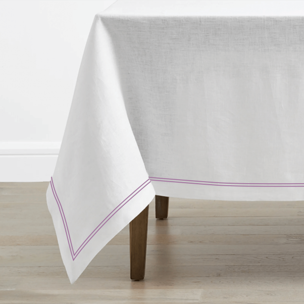 Double Embroidery Border Linen Table Cloth