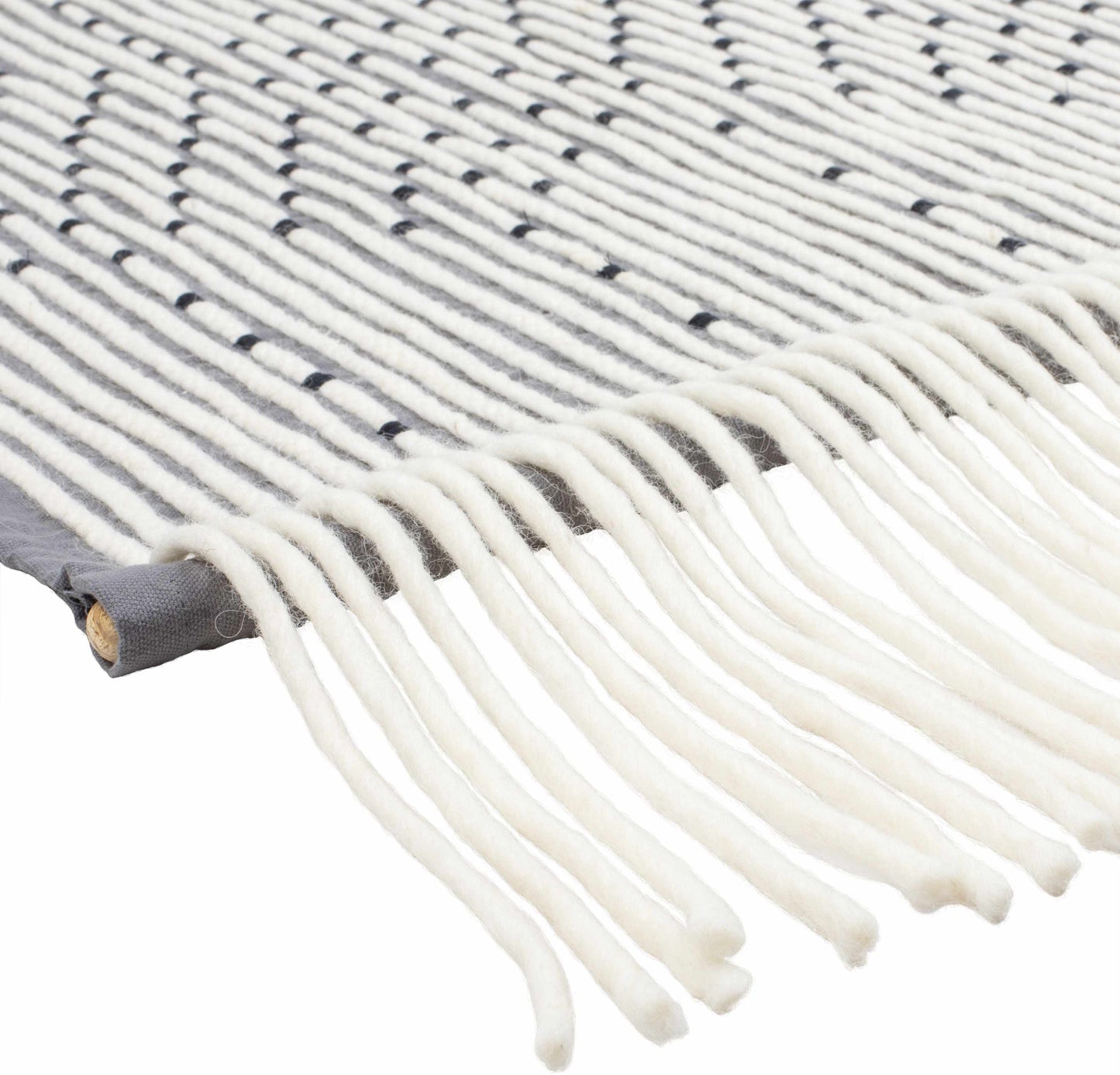 Mansura Gray and White Patterned Wall Hanging