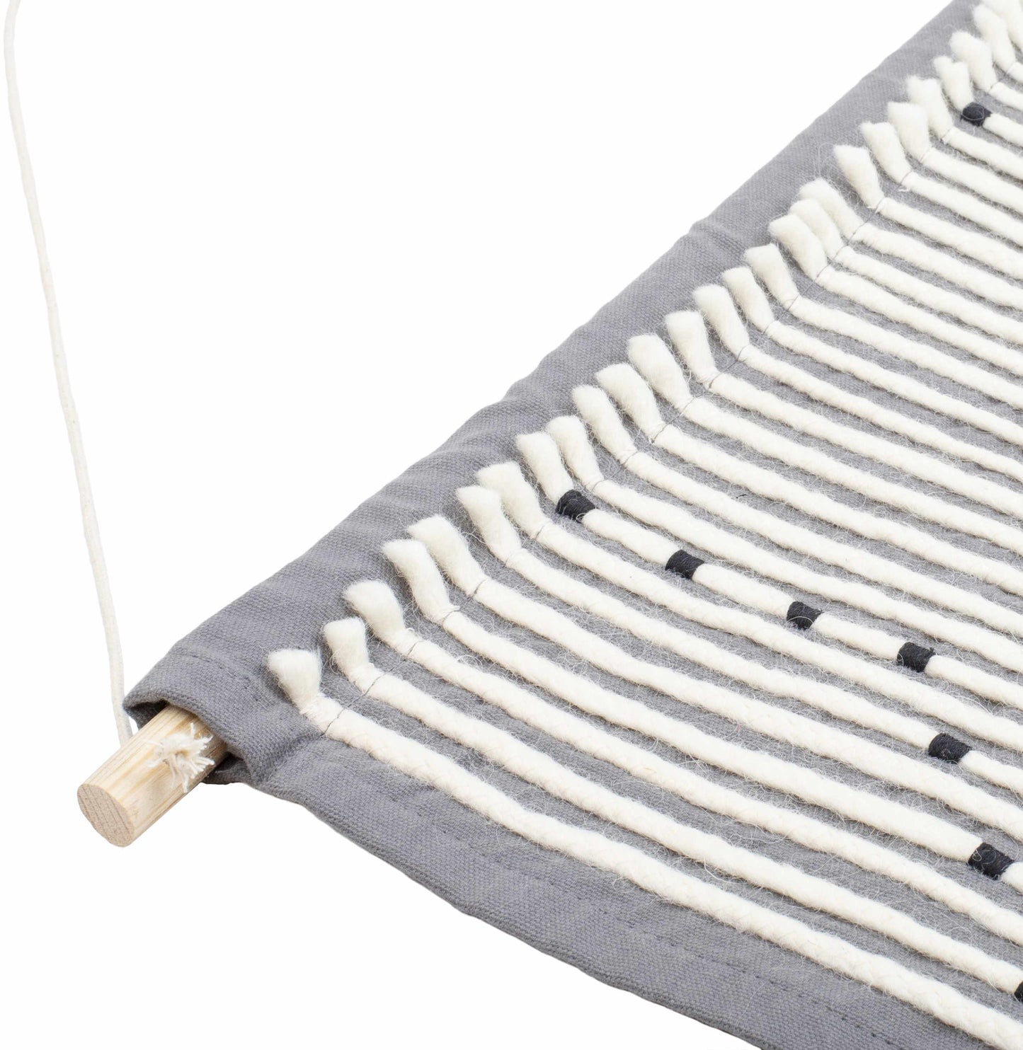 Mansura Gray and White Patterned Wall Hanging