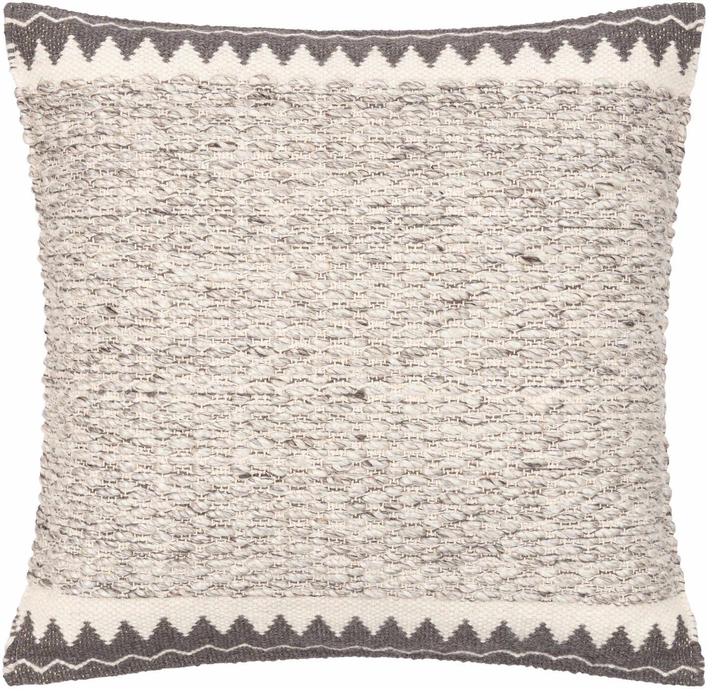 Maywood Cream Wool&Cotton Throw Pillow