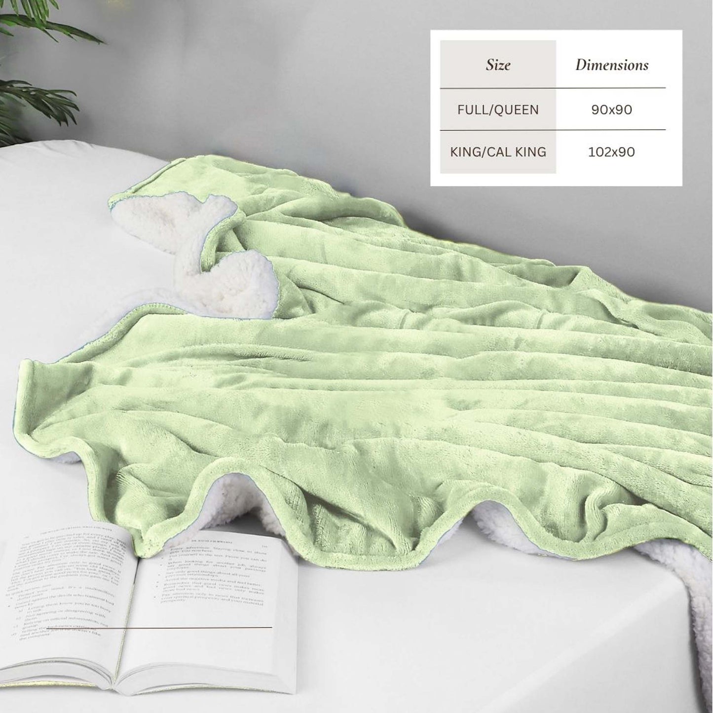 Velvet Plush Sherpa Bed Blanket - Sherpa Fleece Collection