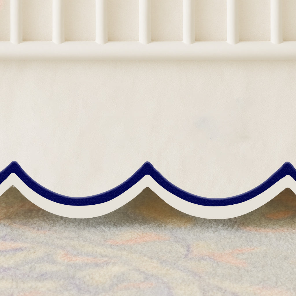 Scallop Embroidery Cotton Crib Skirt