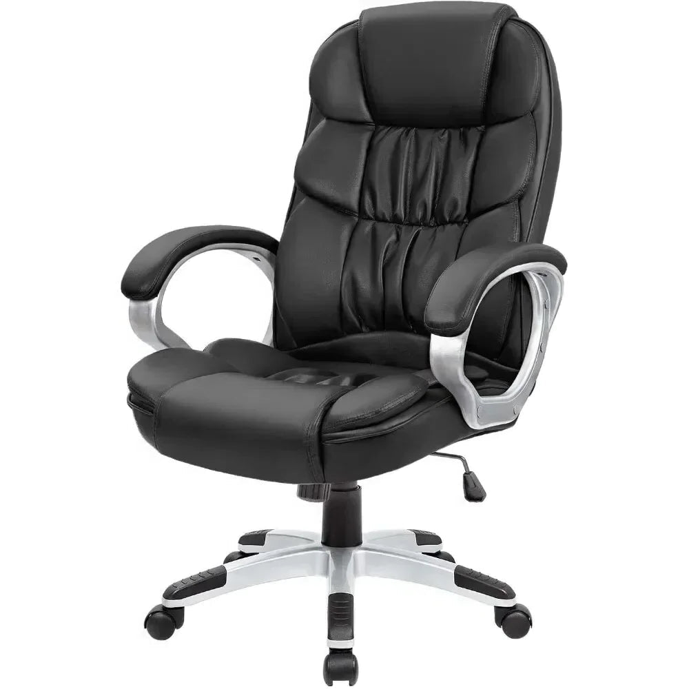 DUTRIEUX High-Back Executive Office Chair – Ergonomic PU Leather Swivel Desk Chair, Adjustable Height, Padded Armrests, Comfortable Design