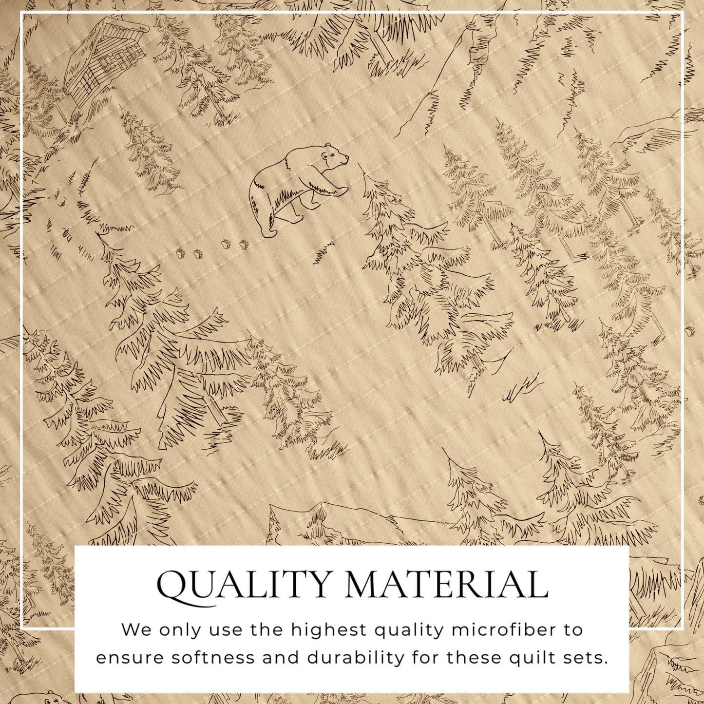 3 Piece Lodge Printed Quilt - Moonlight Ridge