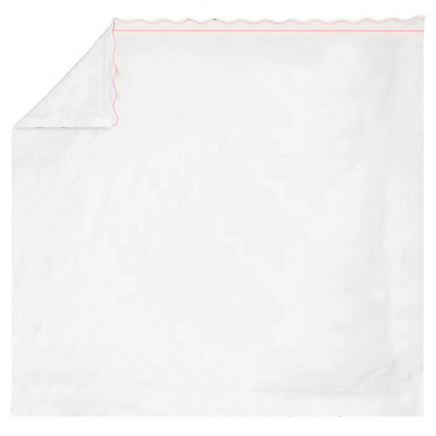 400TC Cotton Scallop Embroidery & Border Sateen Solid Sheet Set