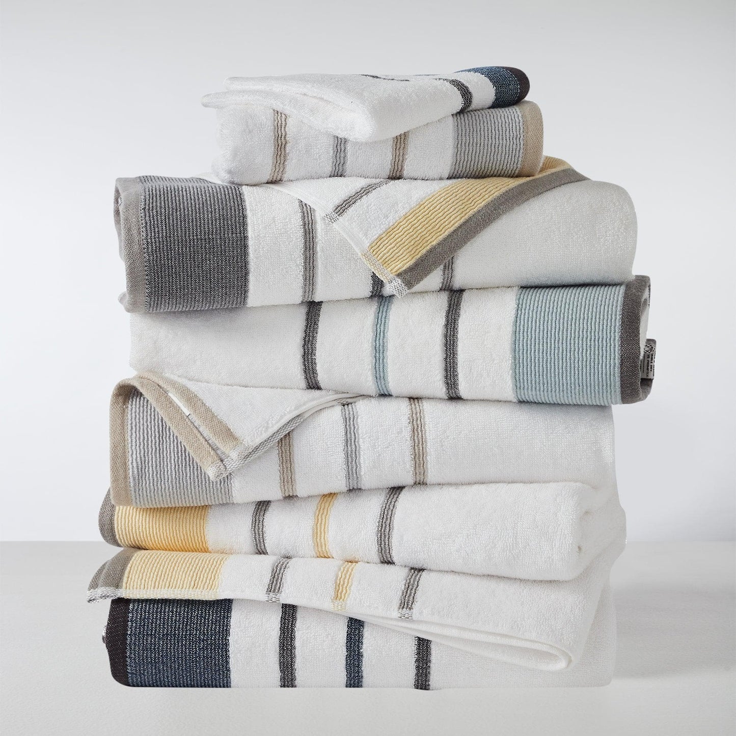Decorative Cotton Stripe Bath Towel Set - Noelle Collection