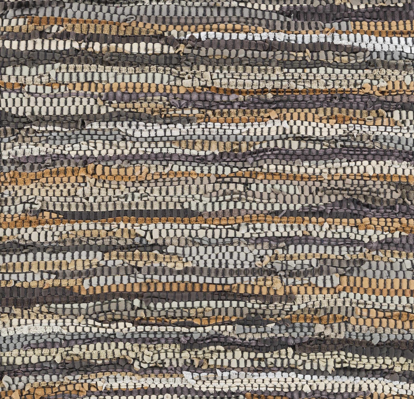 Hand Woven Leather Rag Rug