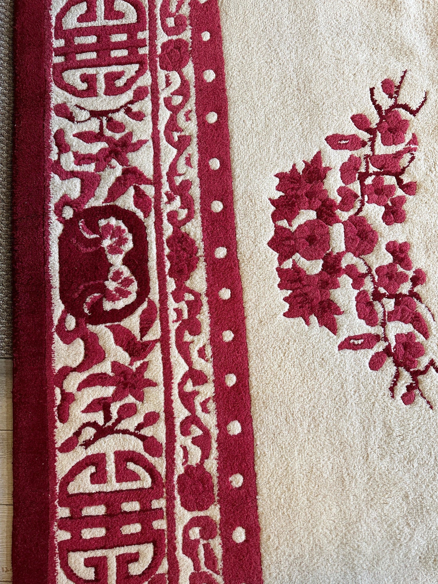 Red & Beige Chinese Art Deco Style Rug 11 x 15