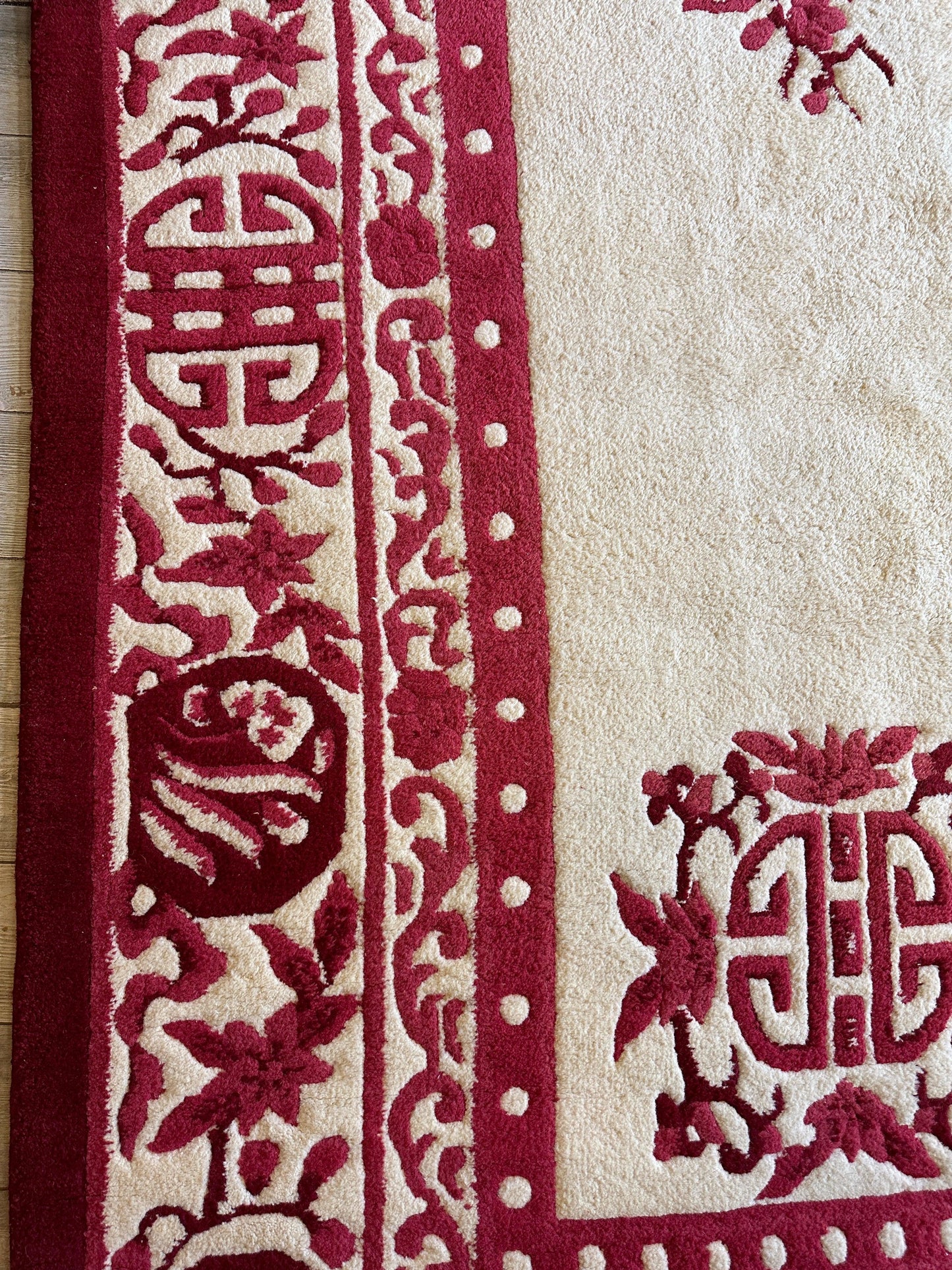 Red & Beige Chinese Art Deco Style Rug 11 x 15