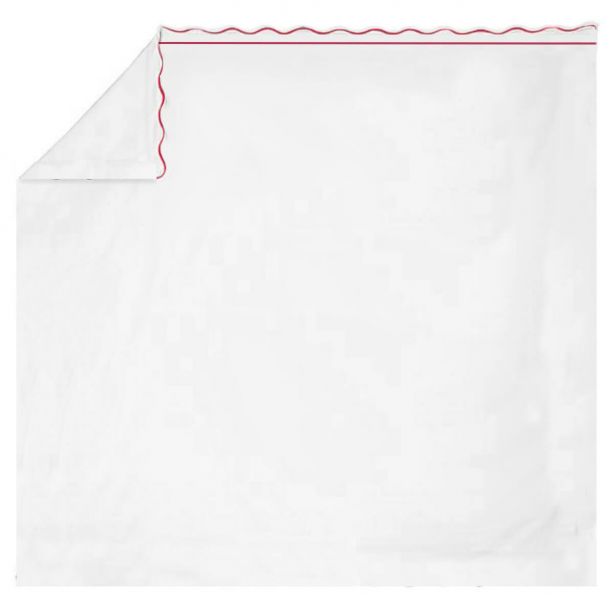 400TC Cotton Scallop Embroidery & Border Sateen Solid Sheet Set