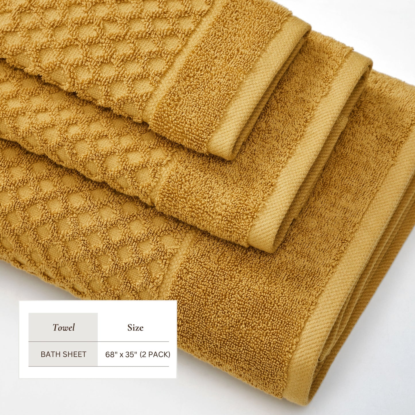 Cotton Diamond Waffle Weave Bath Towel Set - Grayson Collection