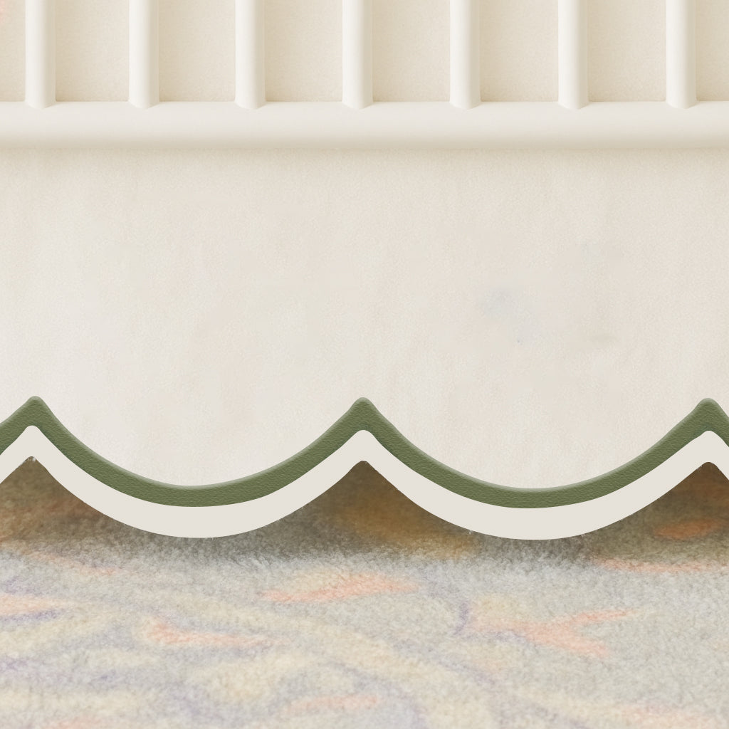 Scallop Embroidery Cotton Crib Skirt