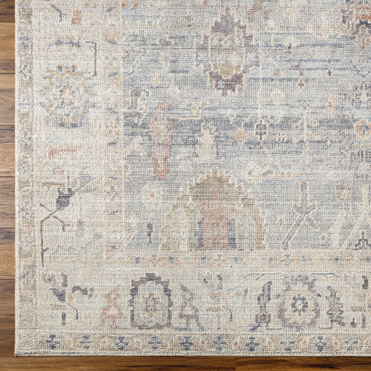 Marlene Damask Cream & Blue Area Rug - Becki Owens x Livabliss