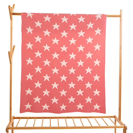 Star Pink Knitted Cotton Baby Blanket
